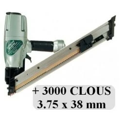 HITACHI NR65AK CLOUEUR D'ANCRAGE PNEUMATIQUE 38-64MM + 3000 CLOUS 3.75 X 38 Mm Pour Connecteurs Métalliques (destockage 2016)