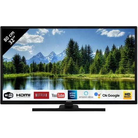 HITACHI 32HE2200 Téléviseur LED 32" 80,01cm HD Ready Alexa Google Smart TV: Netflix, Prime / Wifi / 2 HDMI / 1 USB / 1 VGA 3 HITACHI 32HE2200 Téléviseur LED 32" 80,01cm HD Ready Alexa Google Smart TV: Netflix, Prime / Wifi / 2 HDMI / 1 USB / 1 VGA
