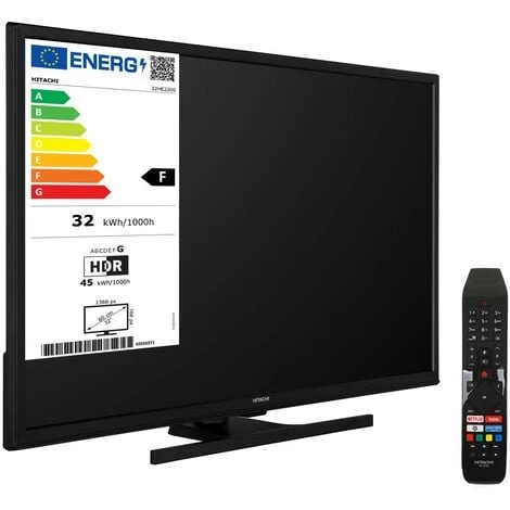 HITACHI 32HE2200 Téléviseur LED 32" 80,01cm HD Ready Alexa Google Smart TV: Netflix, Prime / Wifi / 2 HDMI / 1 USB / 1 VGA 4 HITACHI 32HE2200 Téléviseur LED 32" 80,01cm HD Ready Alexa Google Smart TV: Netflix, Prime / Wifi / 2 HDMI / 1 USB / 1 VGA – Image 2